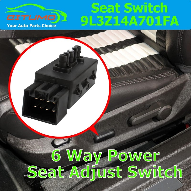 Citumo 9L3Z14A701A 6-Way Power Seat Adjuster Replacement for Mustang Edge Escape Expedition Seat Switch Replace OE PSW5 - Image 2